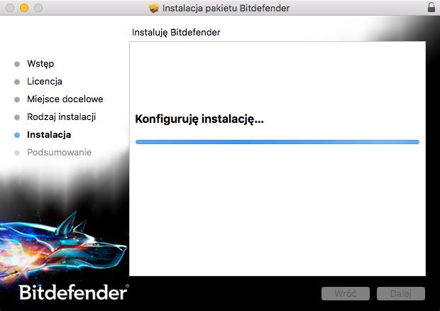 Krok 4 - Instalowanie Bitdefender Antivirus for Mac Instalowanie