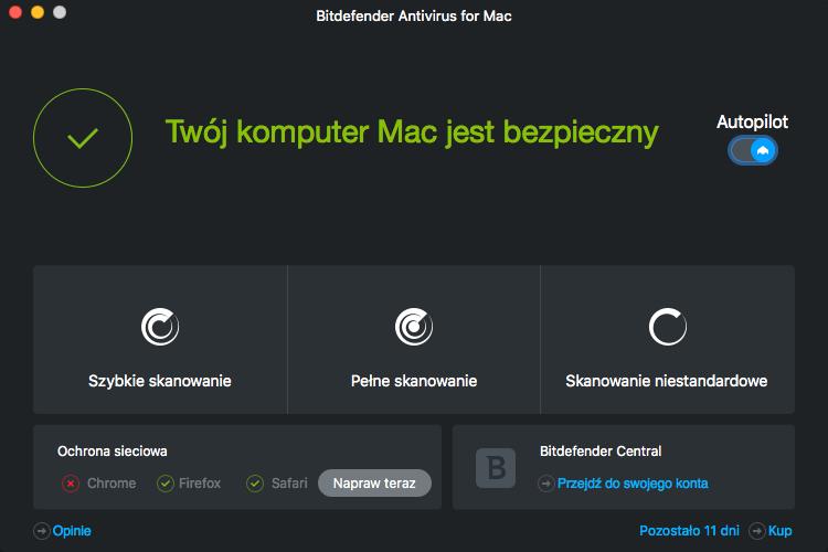 8.3. Główne okno aplikacji W głównym oknie aplikacji możesz sprawdzić stan zabezpieczeń swojego komputera, uruchomić skanowanie systemu, bezpiecznie przeglądać strony internetowe lub zalogować się na