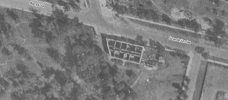 01.2015r.] Budynek Oberży, zdjęcie z 1945 roku.