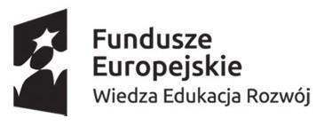 Projekt współfinansowany jest Unię Europejską ze środków Europejskiego Funduszu Społecznego w ramach Programu Operacyjnego Wiedza Edukacja Rozwój na lata 2014-2020, Oś priorytetowa I.