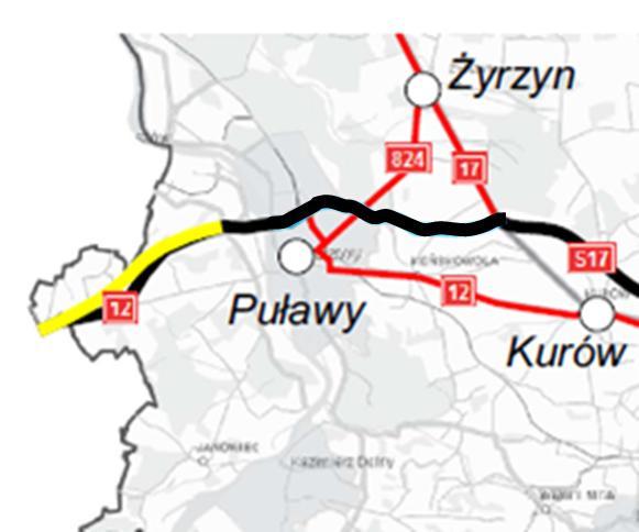 Zadania ujęte w PBDK w perspektywie finansowej 2014-2023 Budowa drogi S12 odcinek granica woj.