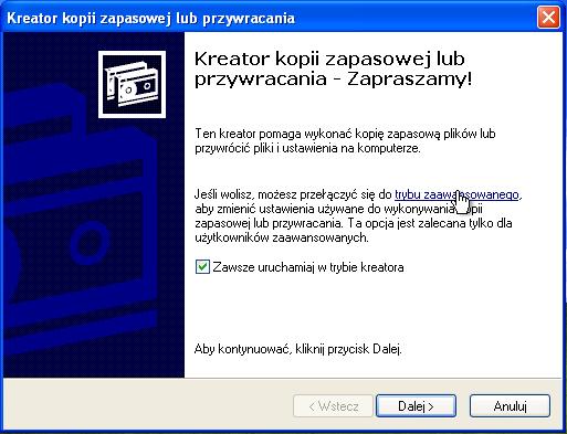 5.0 10.3.1.6 Laboratorium - Archiwizacja i odzyskiwanie danych w systemie Windows XP Wprowadzenie Wydrukuj i uzupełnij to laboratorium. W tym laboratorium wykonasz kopię zapasową danych.