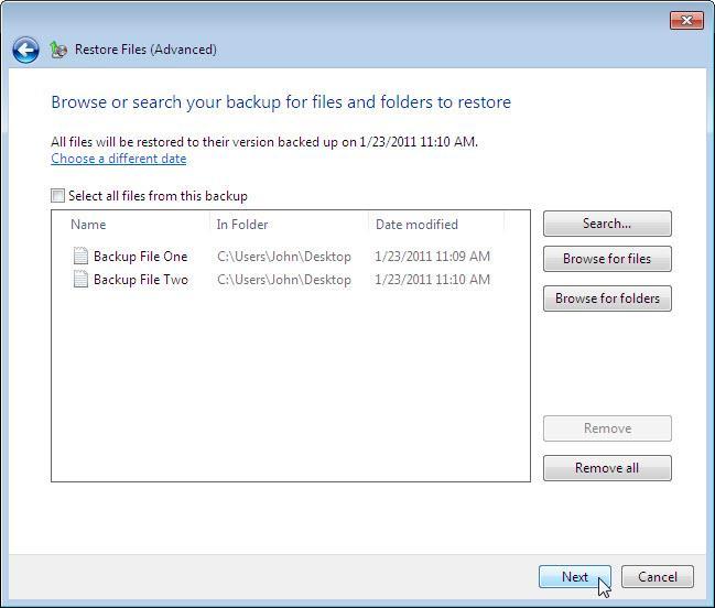 Backup File Two. Kliknij przycisk Dodaj pliki.