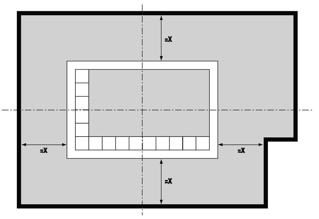 9. UKŁADY DEKORACYJNE Z WYKOŃCZENIAMI - Należy umieścić elementy ozdobne podłogi w równej odległości od ścian.