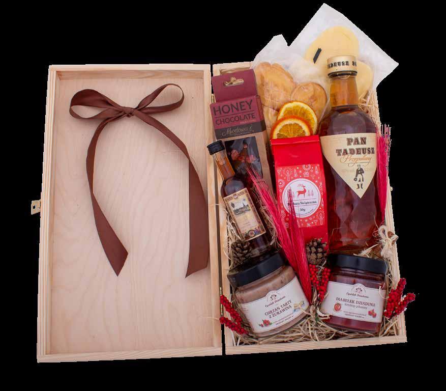 Ogóreczki kwaszone mini 160g Oliwa z oliwek 250ml Kawa Świąteczna 100g Herbata Świąteczna 50g Cukierki Świąteczne opakowanie: tacka wiklinowa TYLKO 100szt 06.