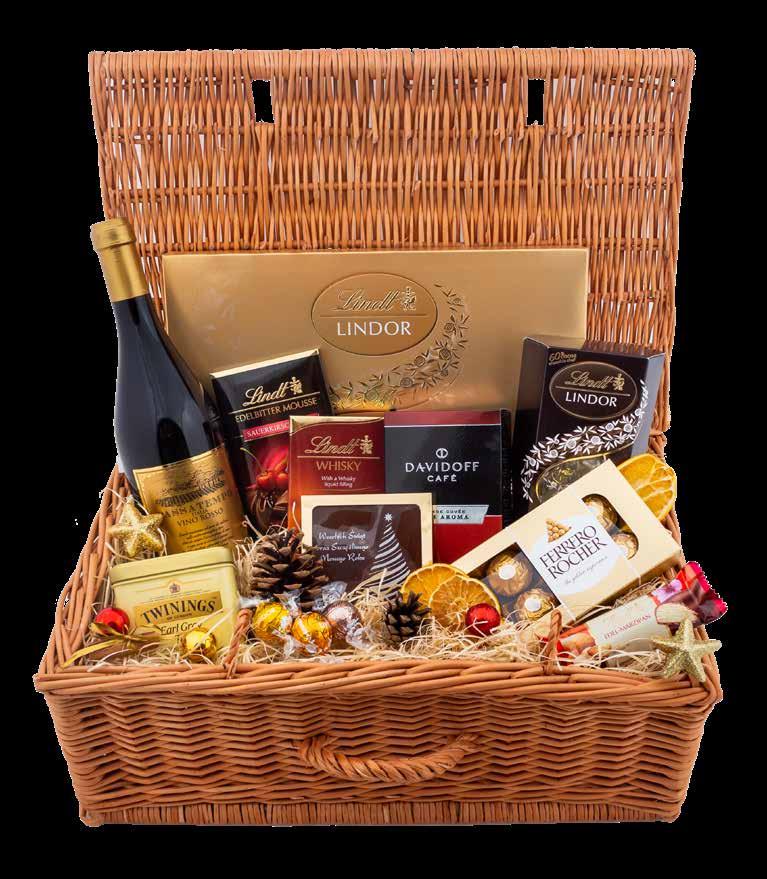 Baton EDEL MARZIPAN 40g Ferrero Rocher 100g Lindor Cukierki Czekoladka Świąteczna z życzeniami Herbata w puszce 100g opakowanie: kufer wiklinowy 279zł 12.