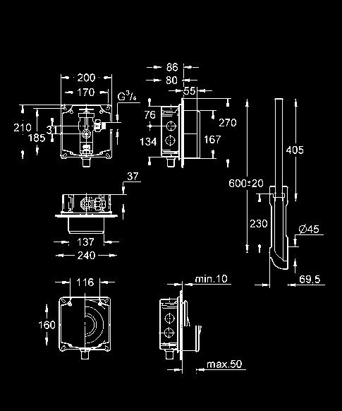 głośności P-IX 2835/I 37 157 000 216,00 Ciśnieniowy automat spłukujący wbudowa w ścianę tylko do instalacji zasilającej DN 20 blokada wstępna regulacja 6-14 l do niskiego ciśnienia do misek