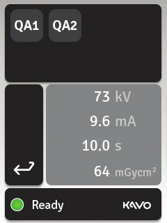 QA 1 do użytku z filtrem Cu o grubości 0,8 mm QA 2 do użytku z filtrem Cu o grubości 1,8 mm 9. Wybierz program zapewniania jakości, który ma zostać użyty. 10.