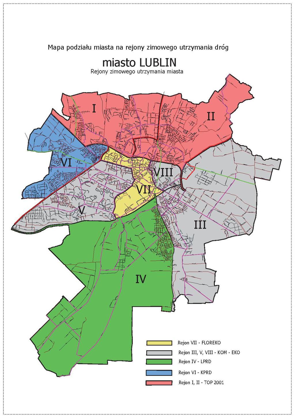 Mapa podziału miasta na