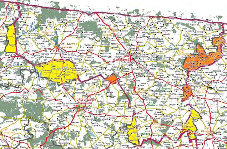 Komenda Powiatowa Państwowej Straży Pożarnej w Bartoszycach Teren działania Komendy Powiatowej Państwowej Straży Pożarnej w Bartoszycach obejmuje obszar powiatu oraz tzw.
