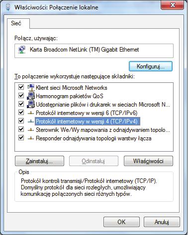 1 2 Krok 6: Zaznacz Uzyskaj adres IP automatycznie oraz Uzyskaj adres serwera DNS