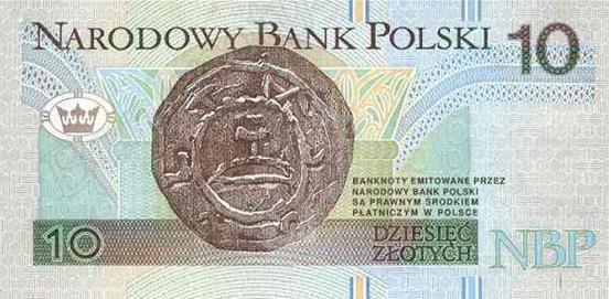 Rewers banknotu W centralnej części