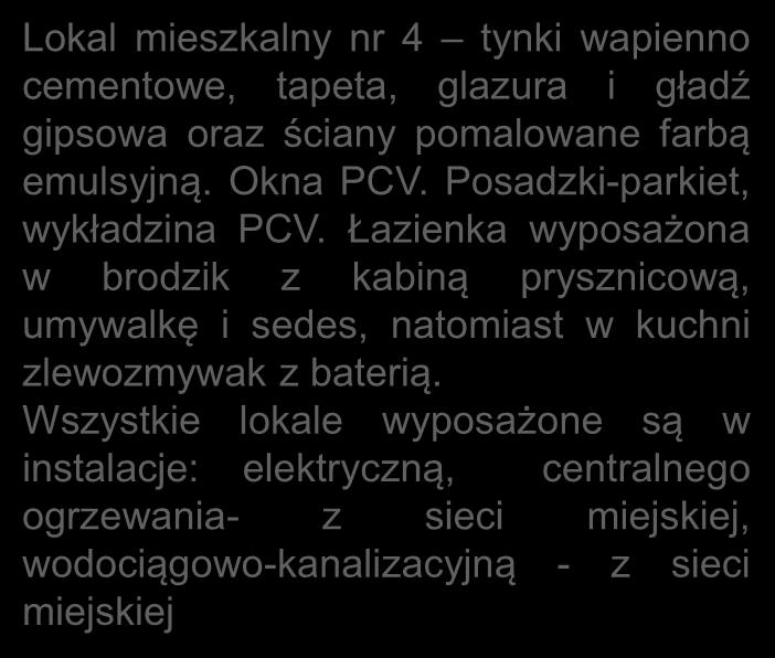 Lokal mieszkalny nr 4 tynki wapienno