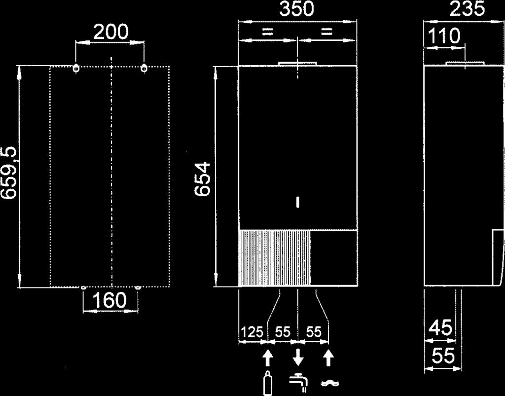 Gazowe przep³ywowe ogrzewacze wody Gazowe przep³ywowe ogrzewacze wody GWH 11E PL N20 GWH 11 E nie wymaga pod³¹czenia elektrycznego. Automatyczny zap³on elektroniczny (zasilany dwoma bateriami LR20).