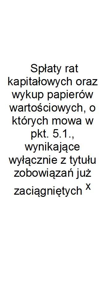 Dane uzupełniające o długu i jego spłacie Wyszczególnienie Środki z przedsięwzięcia gromadzone na rachunku bankowym Lp 14.1 14.2 14.3 14.3.1 14.3.2 14.3.3 14.4 15.1 15.