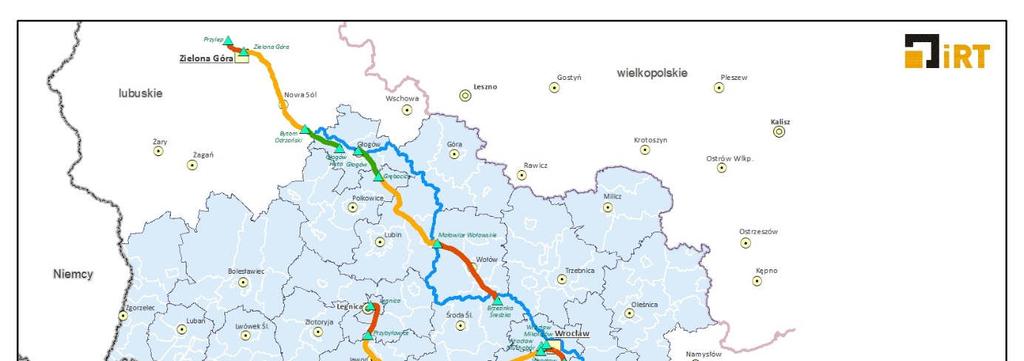 RYSUNEK 63. ŚREDNI CZAS DOJAZDU POCIĄGAMI OSOBOWYMI DO GŁOGOWA I ŚWIDNICY 3.