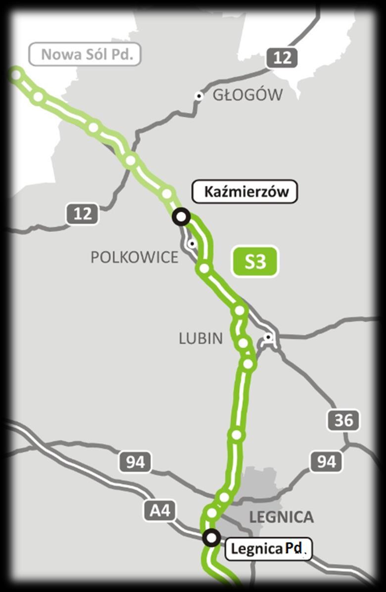 Budowa drogi ekspresowej S-3 Nowa Sól Legnica Zadanie III: od w. Kaźmierzów do w. Lubin Północ Wykonawca: SALINI POLSKA Sp. z o.o., SALINI IMPREGILO S.P.A., TODINI CONSTRUZIONI GENERALI S.P.A., PRIBEX Sp.