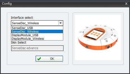 Połączenie przewodowe: Przed użyciem upewnij się, że poziom naładowania baterii SenseDisc jest odpowiedni. Otwórz oprogramowanie SenseDisc ilab, w ustawieniach przejdź do funkcji Bluetooth.