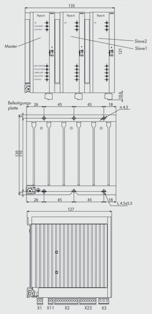 Rysunek wymiarowy Thyro-A 3A 16A/30A