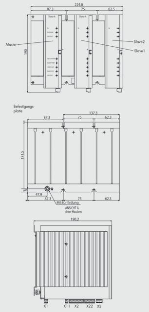 Rysunek wymiarowy Thyro-A 3A 100A