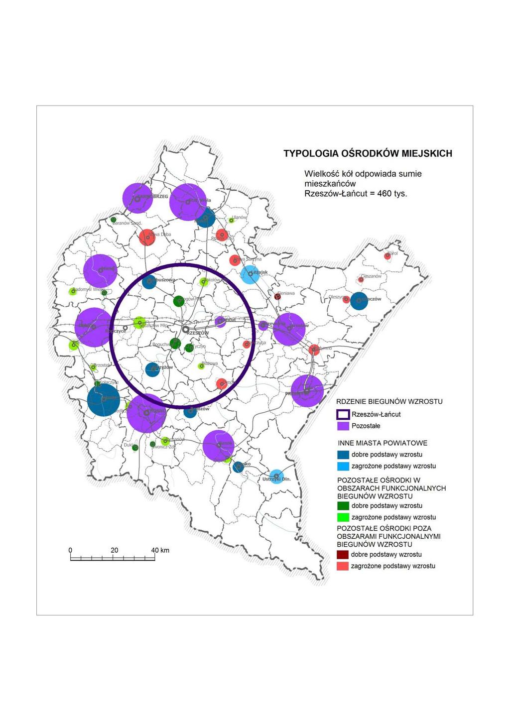 Cechy sieci osadniczej województwa Województwo podkarpackie jest regionem o niskim poziomie urbanizacji (41,4%). Na obszarze województwa zlokalizowanych jest 51 miast. Dominują miasta małe.