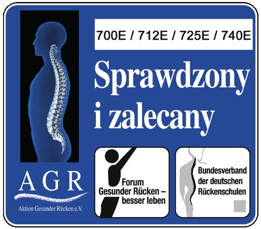 Certyfikat AGR Jakie cechy charakterystyczne muszą spełniać produkty, aby zapewnić optymalne podparcie kręgosłupa i układu lokomotorycznego, zapewniając ulgę i nie stanowiąc obciążenia dla