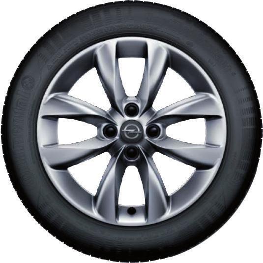 16 x 6,5 obręcze ze stopów lekkich we wzorze Horns, srebrne, opony 195/55 R 16.