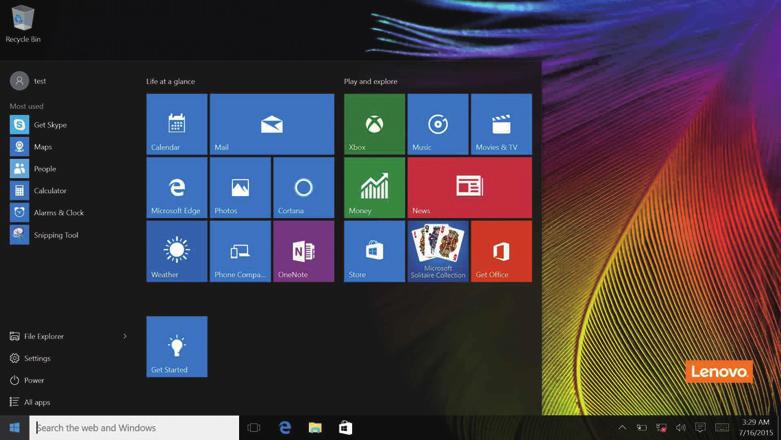Rozdział 2. Rozpoczęcie pracy z systemem Windows 10 Przycisk zasilania znajduje się w menu Start.