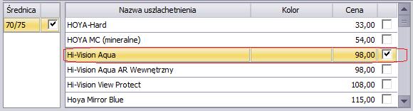 Dla soczewek magazynowych wybór dodatkowej powłoki jest niedostępny ale dla wszystkich soczewek recepturowych