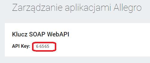 WebAPI 1. ID użytkownika ten numer wypełni się automatycznie nie wpisuj nic 2. Nick Allegro tutaj wpisujemy swój nick 3. Hasło Allegro tutaj podajemy hasło do swojego konta Allegro 4.