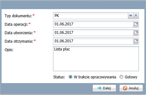 Naliczanie wynagrodzeń Jak wprowadzić listę płac? Aby wprowadzić listę płac, należy: 1. Wybrać menu Dzienniki/Dokumenty bieżące. 2. Kliknąć przycisk Dodaj. 3.