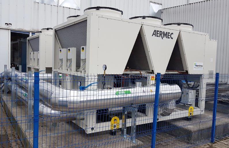 budowę układu wody lodowej dla central wentylacyjnych o mocy chłodniczej 720kW oraz modernizacji układu wentylacji mechanicznej i automatyki w zakładzie