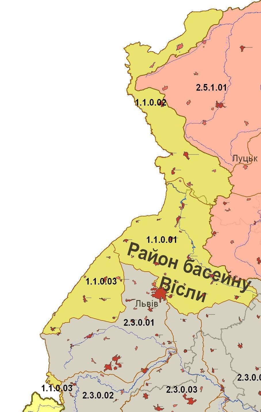 Білорусь Польща Lokalizacja obszarów gospodarki wodnej w rejonie dorzecza Wisły