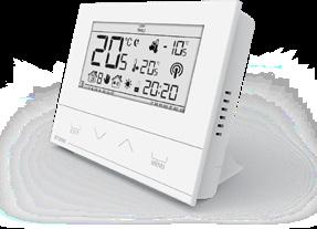 18 siłowników termostatycznych przy pomocy 6 regulatorów BP1 + zawór mieszający lub 22 siłowników termostatycznych przy pomocy 8 regulatorów BP1: 3 regulatory mają możliwość obsługi 12