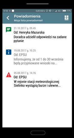 Jak korzystać z modułu Powiadomienia? Moduł Powiadomienia, jak sama nazwa wskazuje, przekazuje ważne informacje i komunikaty.