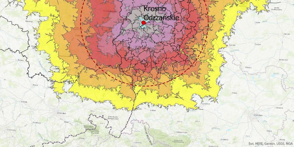 odległości czasowych Gorzów Wlkp.