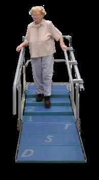 SCHODY DST AUTOMATYCZNE SCHODY TERAPEUTYCZNE Schody DST (Dynamic Stairs Trainer) to automatyczne schody terapeutyczne służące do rehabilitacji pacjentów na każdym etapie leczenia.