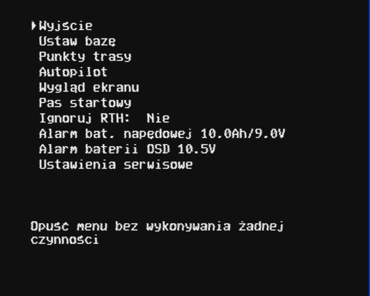 włącz-wyłącz, albo ustawienie wybranego parametru). Po wykonaniu akcji menu zostaje automatycznie zamknięte.