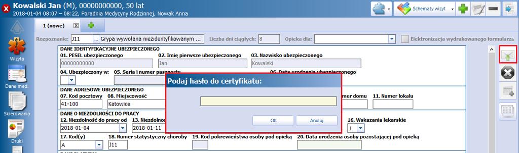 Wysłanie e-zla Rozdział Wysłanie e-zla 8 W rozdziale opisano proces przekazania elektronicznego zwolnienia na portal PUE ZUS w trybie bieżącym (w czasie rzeczywistym).