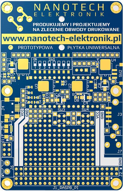 3. Widok płytki Rysunek 2. Płytka prototypowa. Strona górna a strona dolna 4.