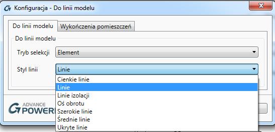 6: Linia modelu A new improvement allows users to choose the desired Line style as shown below: Stele linii modelu Teraz