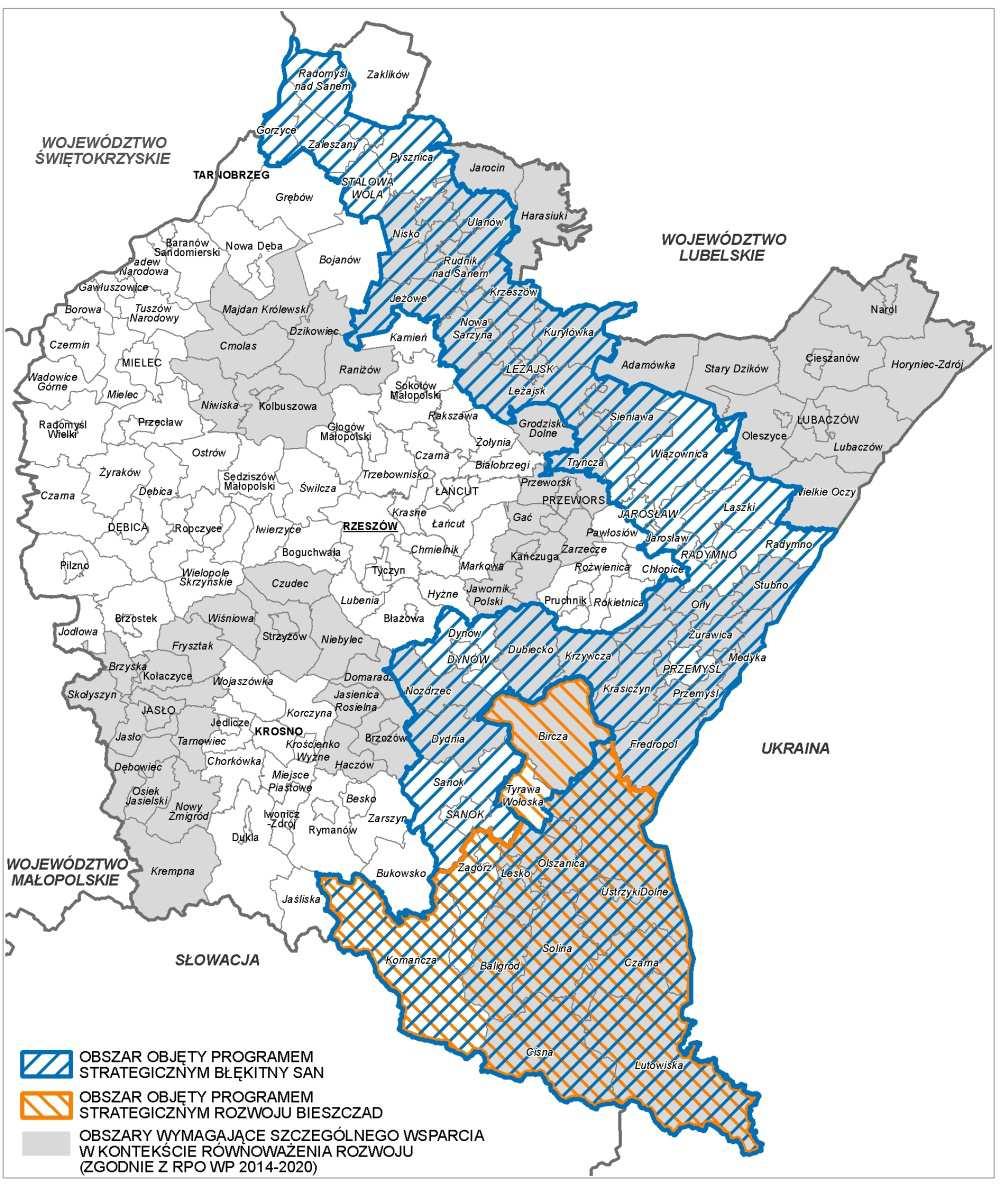 Obszary wymagające szczególnego wsparcia w kontekście równoważenia rozwoju w ramach RPO WP 2014-2020 Alokacja na obszary wymagające szczególnego wsparcia. Wsparcie obejmie projekty zgłaszane m.in.