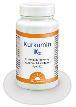 Kurkumin K 2 Dla kości i układu odpornościowego ü ü Połączenie kurkumina + fosfolipidy super korzystne dla bioprzyswajalności üü Z witaminami D 3, K 1 i K 2 ü ü Szczególnie wysoka biodostępność i