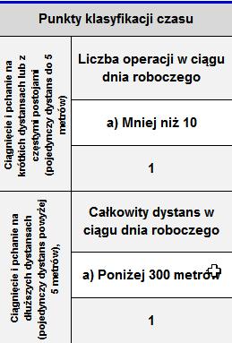 wózków o różnym ciężarze i na różne odległości Z listy rozwijalnej wybierz liczbę operacji w