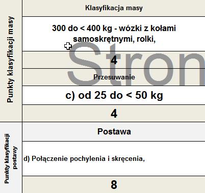 listy rozwijalnej masę przesuwanego wózka Wybierz