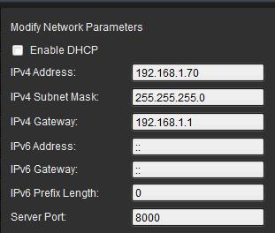 5. Zmień adres IP urządzenia na adres w tej samej podsieci, co komputer, modyfikując adres IP ręcznie lub zaznaczając pole wyboru Enable DHCP (Włącz DHCP). 6.