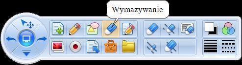 7. Funkcja "wymazywanie" Narzędzia "wymazywanie" mogą wymazać obiekt w programie, w interfejsie znajduje się kilka narzędzi wymazywania: wymazywanie obiektów, gumka (mała,