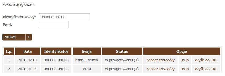 1. ZGŁOSZENIA UCZNIÓW NA EGZAMIN W