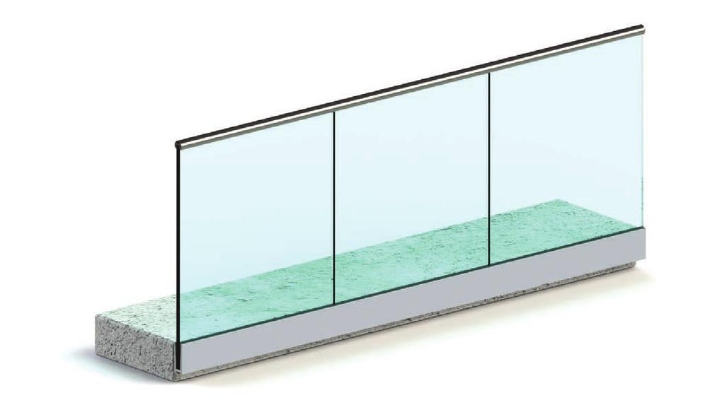 GSW Railing GS Railing jest kompletnym systemem do budowy balustrad szklanych zarówno wewnątrz, jak i na zewnątrz budynków.