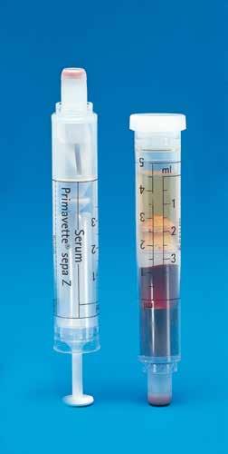 Primavette Primavette V sepa Primavette sepa to 3w1: probówka do pobierania krwi probówka do pozyskiwania surowicy probówka do bezpośredniego wykorzystania do analizy w automatycznych aparatach